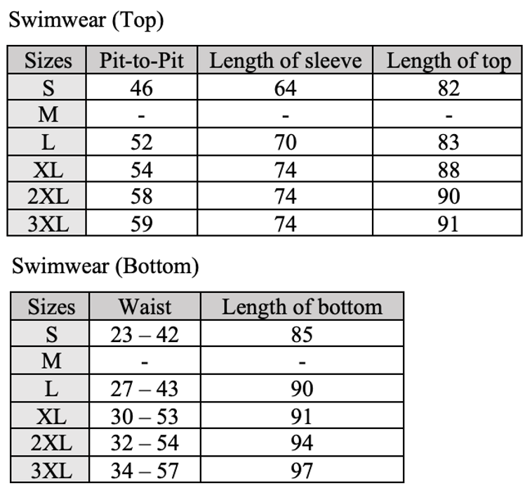 SW-01 2-Piece Swimwear- GREY BLUE – Khadijah